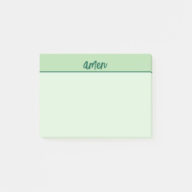 Post-it® Christian AMEN Sticky Notepad Green Typologie Art (Devant)