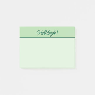 Post-it® Christian Hallelujah Stick Bloc-notes vert
