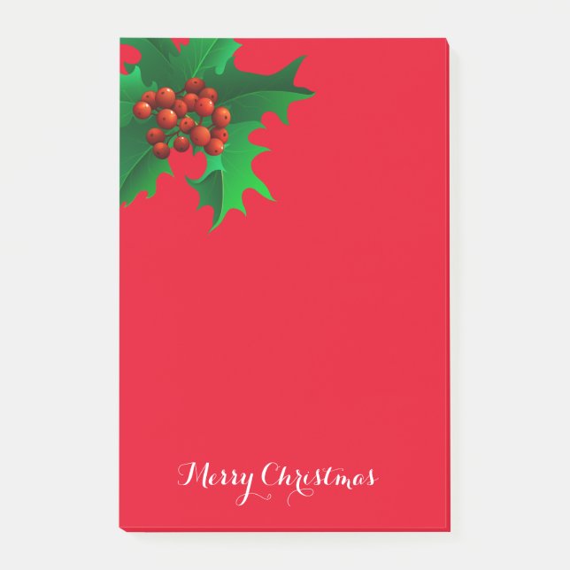 Post-it® Christmas Holly Post-it-Notes (Devant)