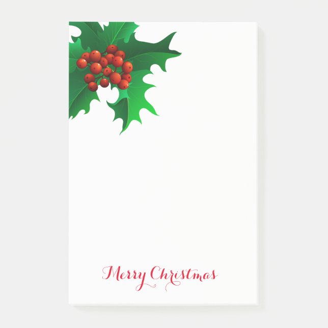 Post-it® Christmas Holly Post-it-Notes (Devant)