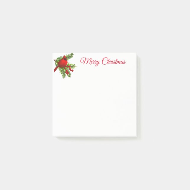 Post-it® Christmas Post it Notes Notepad-Cardinal Rouge (Devant)