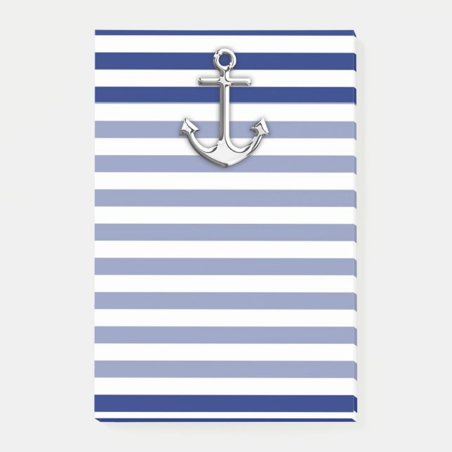 Post-it® Chrome Anchor on Navy Stripes (Devant)