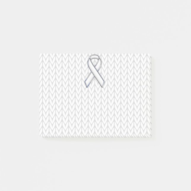 Post-it® Chrome sur le Tricot blanc sensibilisation au ruba (Devant)