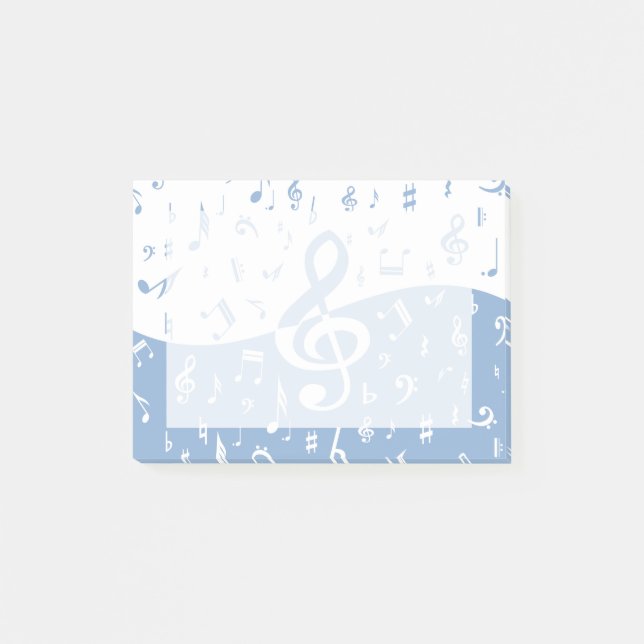 Post-it® Ciel gris et blanc de l'onde de Clef (Devant)
