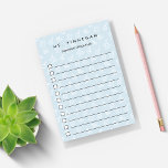 Post-it® Ciel | Liste de tâches des enseignants en sciences<br><div class="desc">Wouah l'enseignant préféré de votre enfant pendant les fêtes ou la semaine de l'appréciation de l'enseignant avec ces notes de la liste de choses à faire personnalisées cool post-it présentant un motif scientifique sur le thème des microscopes, beakers, atomes, et des livres sur un arrière - plan bleu ciel pâle....</div>
