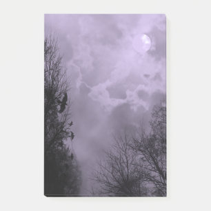 Post-it® Ciel violet d'Halloween hanté avec Ravens Post-its