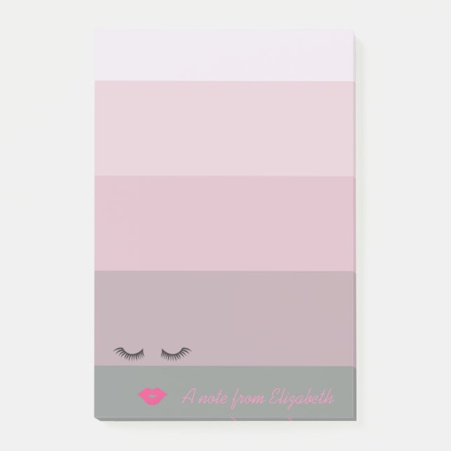 Post-it® Cils,Lèvres sur Rayures-Personnalisé (Devant)