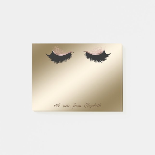 Post-it® Cils Postiches Élégants et Chic, Féminins, Or (Devant)