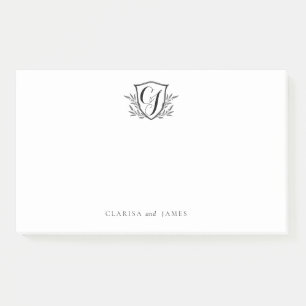 Post-it® Cimetière Couple Personnalisé Monogram Crest