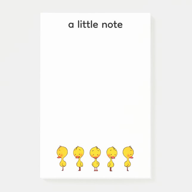 Post-it® Cinq mignons Canards Jaunes Caricaturés (Devant)