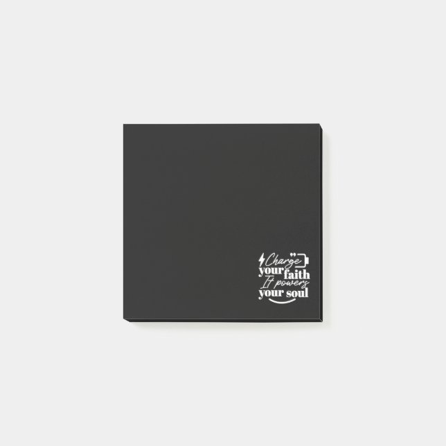 Post-it® Citation Chrétienne Motivationnelle – Rechargez Vo (Devant)