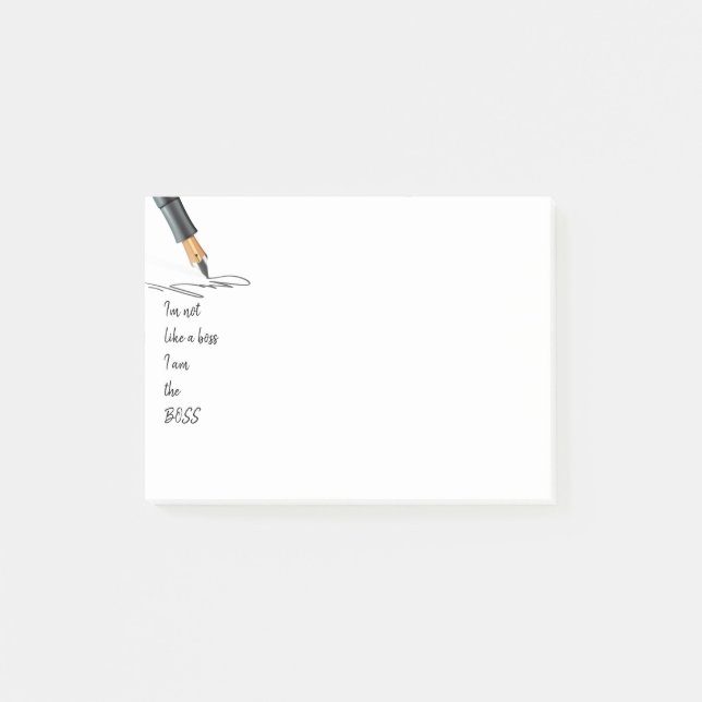 Post-it® Citation de travail amusant Je suis le patron (Devant)