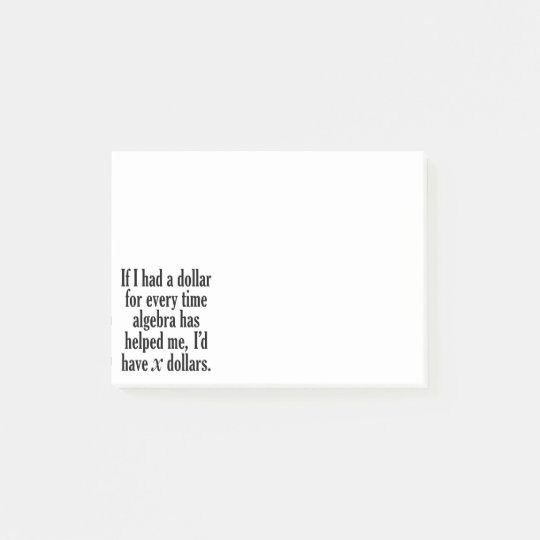 Post It Citation Drole De Maths Algebre J Aurais Des Zazzle Fr