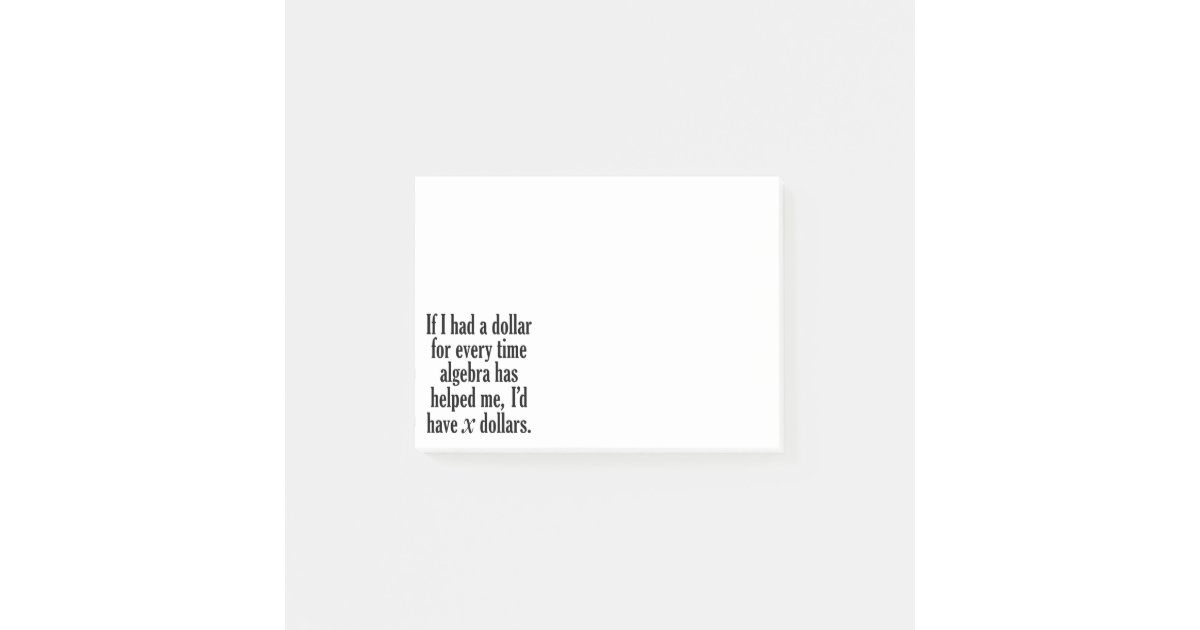 Post It Citation Drole De Maths Algebre J Aurais Des Zazzle Fr