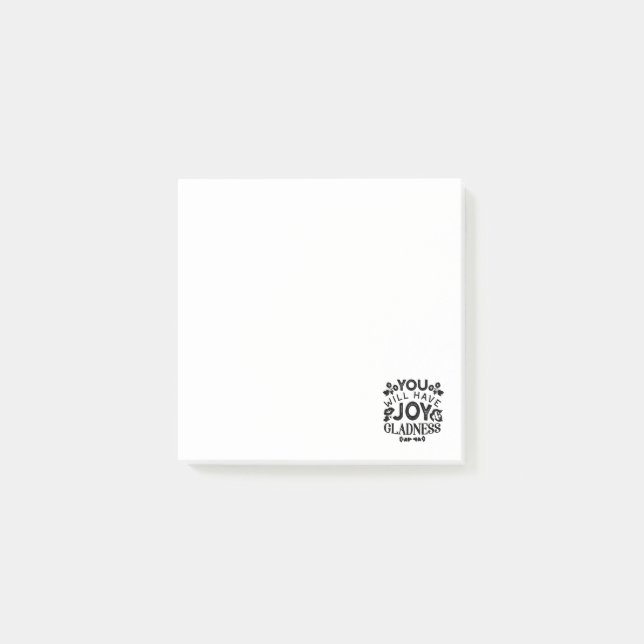 Post-it® Citation Inspirante de Joie et de Félicité (Devant)