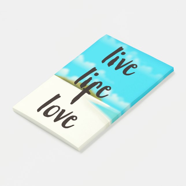 Post-it® Citation inspirante de Vie Vie Amour (Incliné)