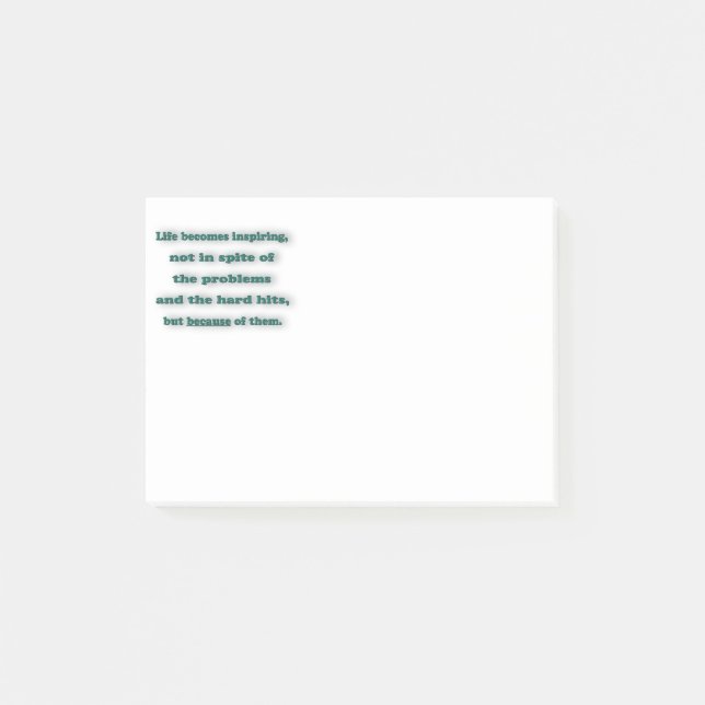 Post-it® Citation inspirante - La vie devient inspirante, p (Devant)