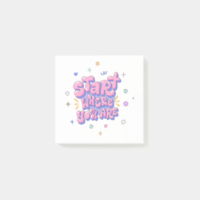 Post-it® Citation Lettre Bulle Colorée (Devant)