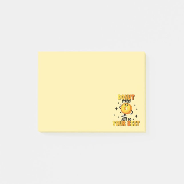 Post-it® Citation motivante drôle de beignet rétro (Devant)
