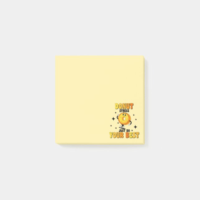 Post-it® Citation motivante drôle de donut rétro (Devant)