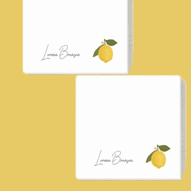 Post-it® Citron jaune avec feuilles vertes | Agrumes frais (Créateur téléchargé)