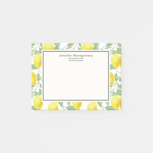Post-it® Citrons jaunes avec Motif Feuille vert (Devant)