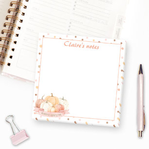 Post-it® Citrouille d'automne Pastel Orange Thanksgiving No