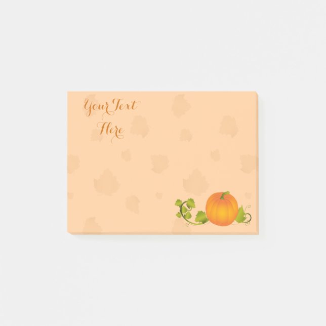 Post-it® Citrouille de vigne d'automne avec le texte (Devant)
