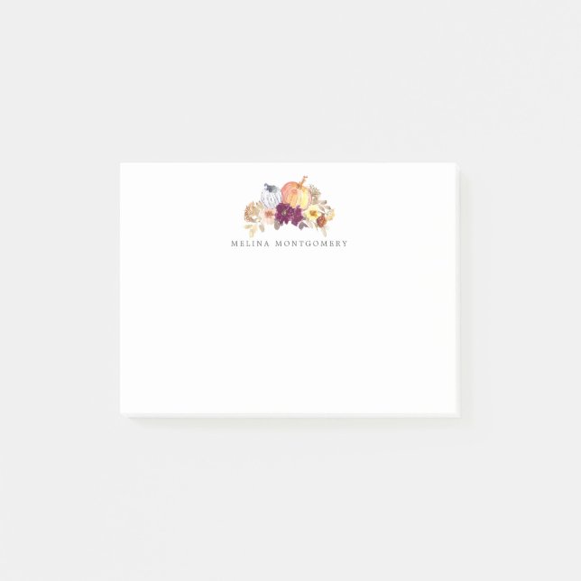 Post-it® Citrouille et fleurs tombent personnalisées (Devant)