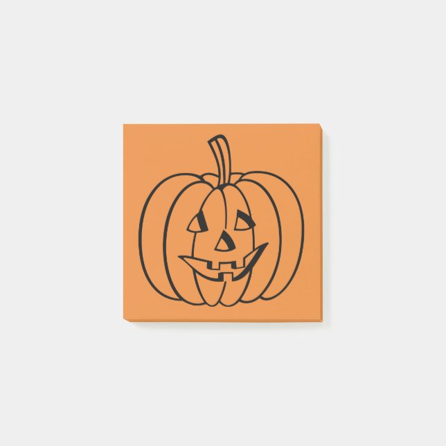 Post-it® Citrouille Jack-O-Lantern d'Halloween orange et no (Devant)