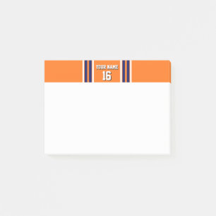 Post-it® Citrouille Orange avec Marine White Stripes Team J