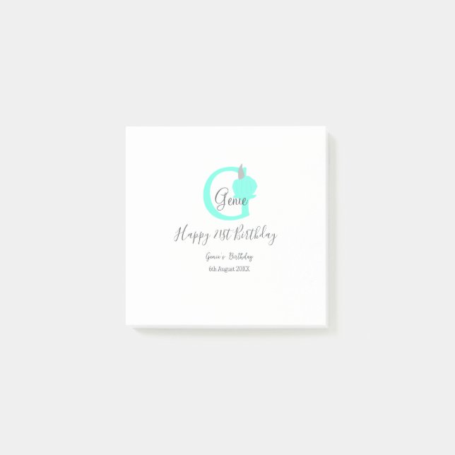 Post-it® Citrouille vert automne anniversaire 21e pastel gr (Devant)