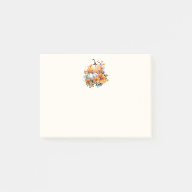 Post-it® Citrouilles d'automne avec Fleurs et Foliage (Devant)
