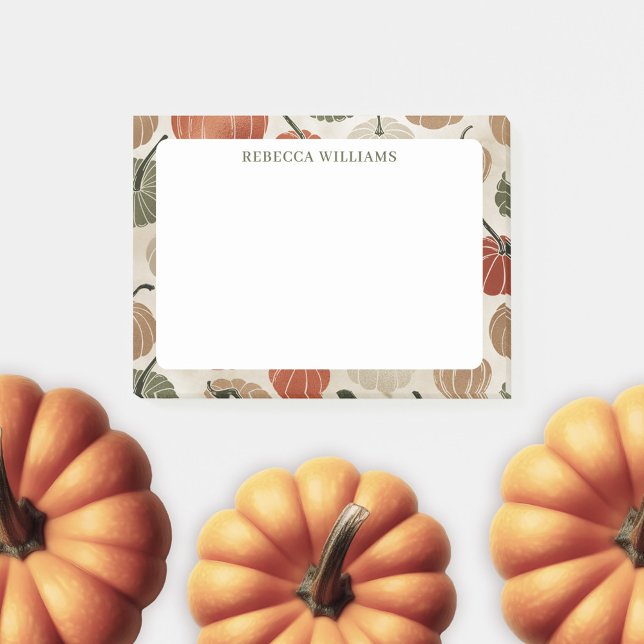 Post-it® Citrouilles d'automne Thanksgiving Nom Modèle (Créateur téléchargé)