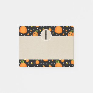 Post-it® Citrouilles Halloween Kraft Rustique Monogramme