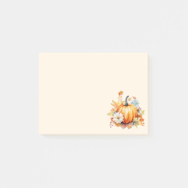 Post-it® Citrouilles orange et fleurs automne (Devant)