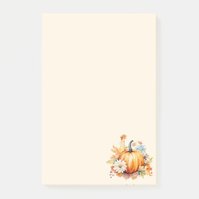 Post-it® Citrouilles orange et fleurs automne (Devant)