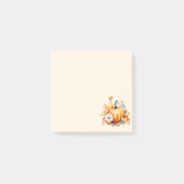 Post-it® Citrouilles orange et fleurs automne (Devant)