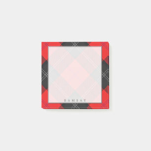 Post-it® Clan écossais majestueux tartan rouge et noir de