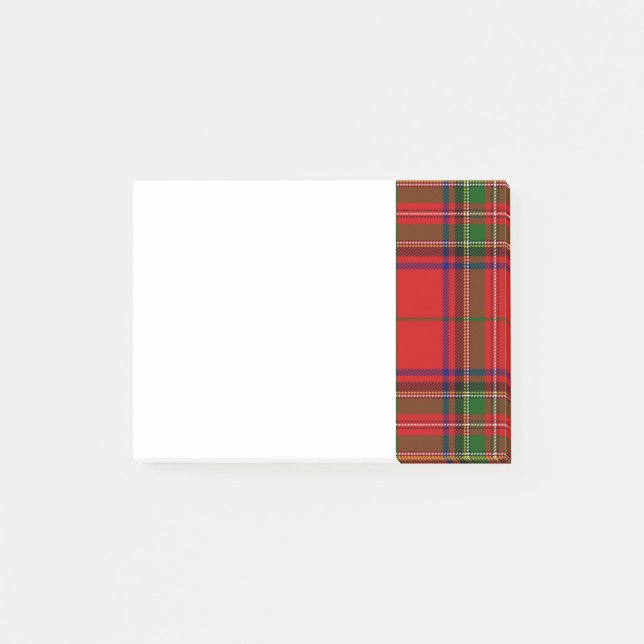 Post-it® Clan vert et bleu Stewart Tartan (Devant)