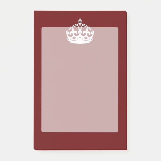 Post-it® Classic Keep Calm Crown sur Bourgogne Rouge (Devant)
