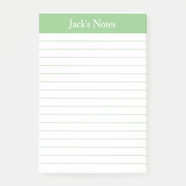Post-it® Classic Sage Green Linked Personnalisé (Devant)