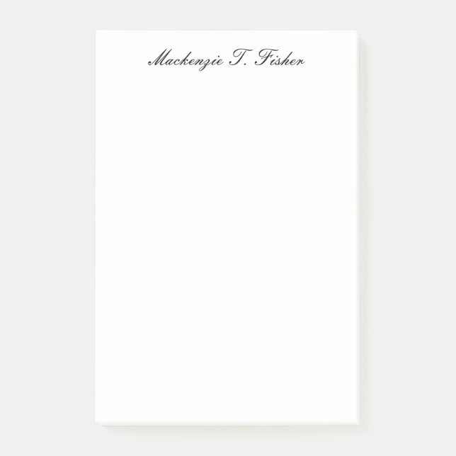 Post-it® Classical Calligraphy Elegant Plain Black & White (Devant)