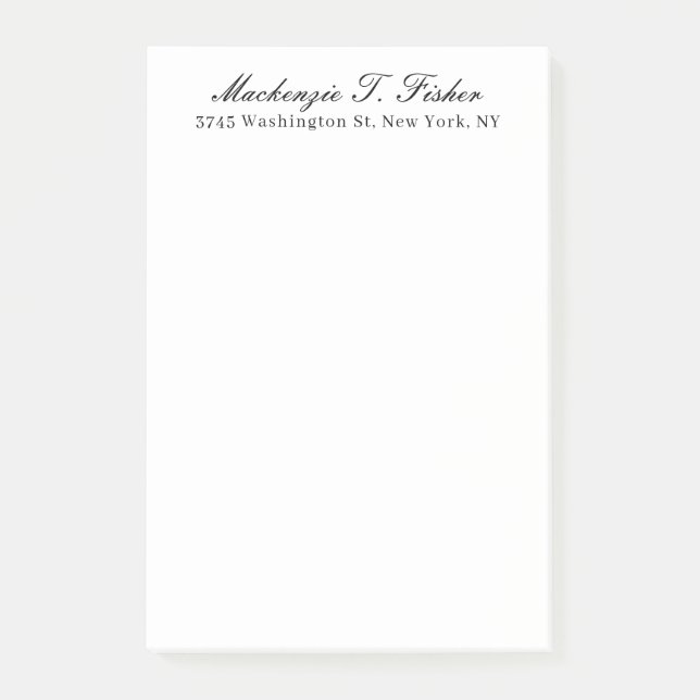 Post-it® Classical Calligraphy Elegant Plain Black & White (Devant)