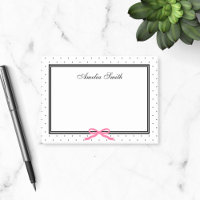 Classique moderne noir blanc Polka point rose ruba