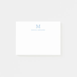 Post-it® Classique Moderne Simple Clair Dusty Bleu Monogram