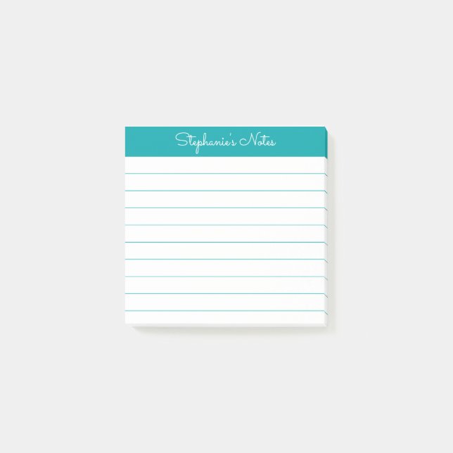 Post-it® Classique Papier ligné personnalisé sarcelle (Devant)