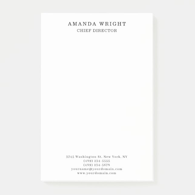 Post-it® Classique Plain Attrayant Élégant Entreprise (Devant)
