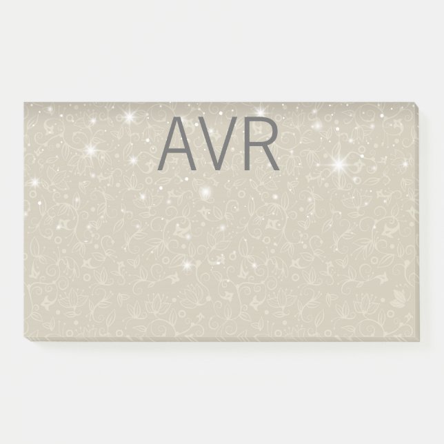 Post-it® Classy Elegant Luxe Parties scintillant or blanc (Devant)