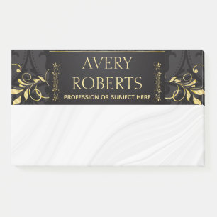 Post-it® Classy Elegant Luxury Floral noir damask or
